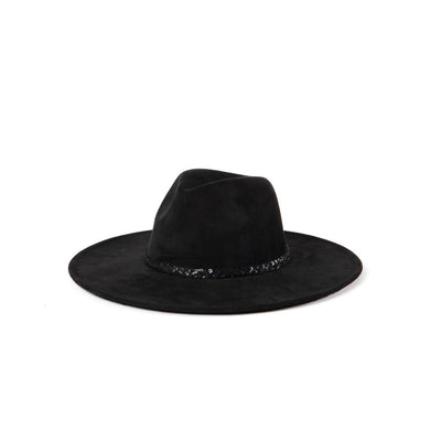 San Diego Hat Company - Faux Suede Fedora with Tonal Braided