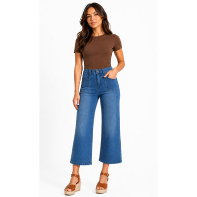 1822 Denim - Womens 27" Better Butter Cropped Wide Leg with Patch Pockets