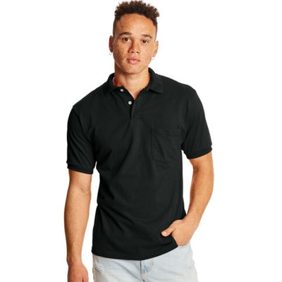 Hanes - Mens Ecosmart Men's Pocket Polo Shirt 2-Pack