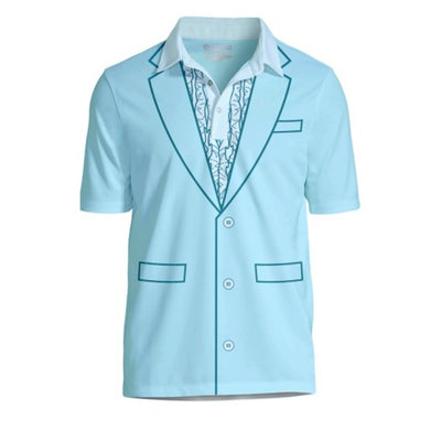 Tipsy Elves - Mens Dumb Blue Tuxedo Golf Polo