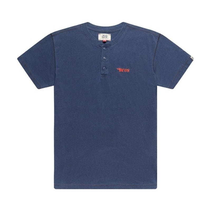 Deus Ex Machina - Mens Track Indigo Henley Tee