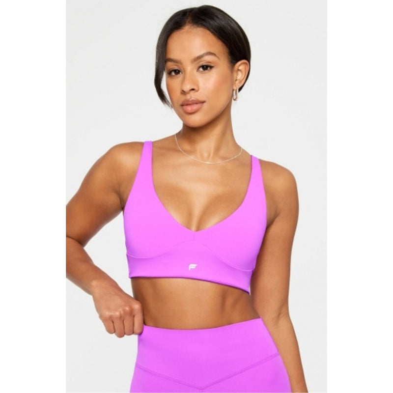 Fabletics - Womens Pureluxe Longline Low Impact Bra - Neon Fuchsia