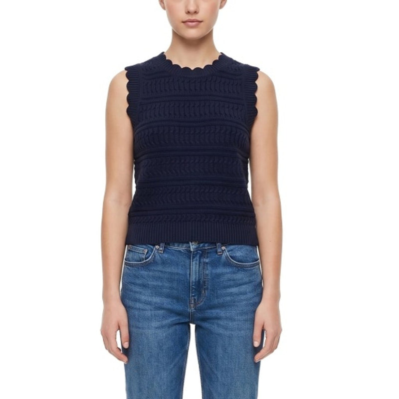 Hope & Henry - Womens Organic Scallop Edge Sweater Tank