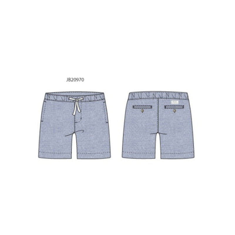 Janie and Jack - Boys with Blue Linen Po Short E2