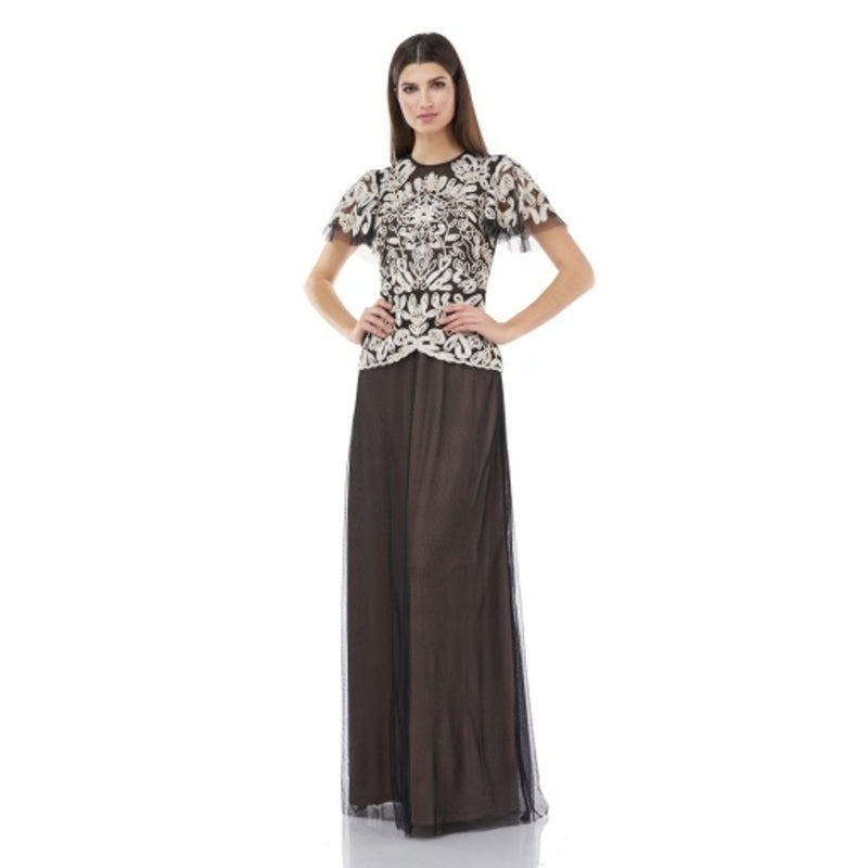 JS Collections - Womens Soutache Point D�Esprit Gown