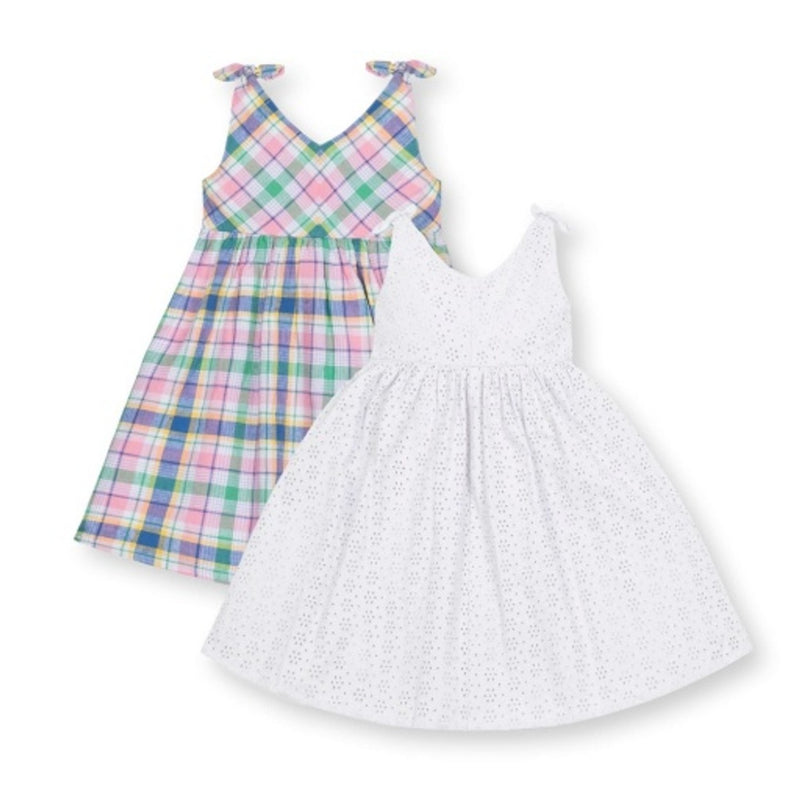 Hope & Henry - Girls Bow Shoulder Set of Two Dresses Girl