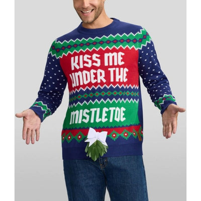 Tipsy Elves - Mens Kiss Under the Mistletoe Ugly Christmas Sweater
