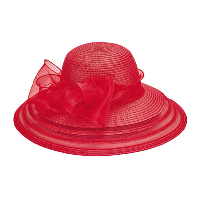 San Diego Hat Company - Womens Poly Dress Hat with Organza Bow