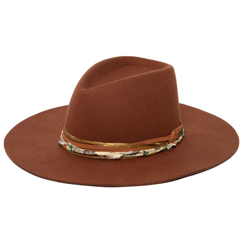 San Diego Hat Company - Farrah Womens Wool Felt Stiff Brim Fedora