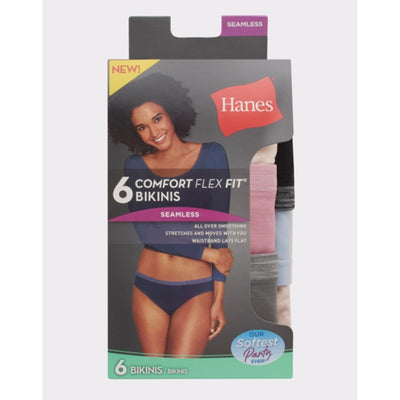 Hanes - Womens Seamless Bikini Underwear Comfort Flex Fit 6-Pack
