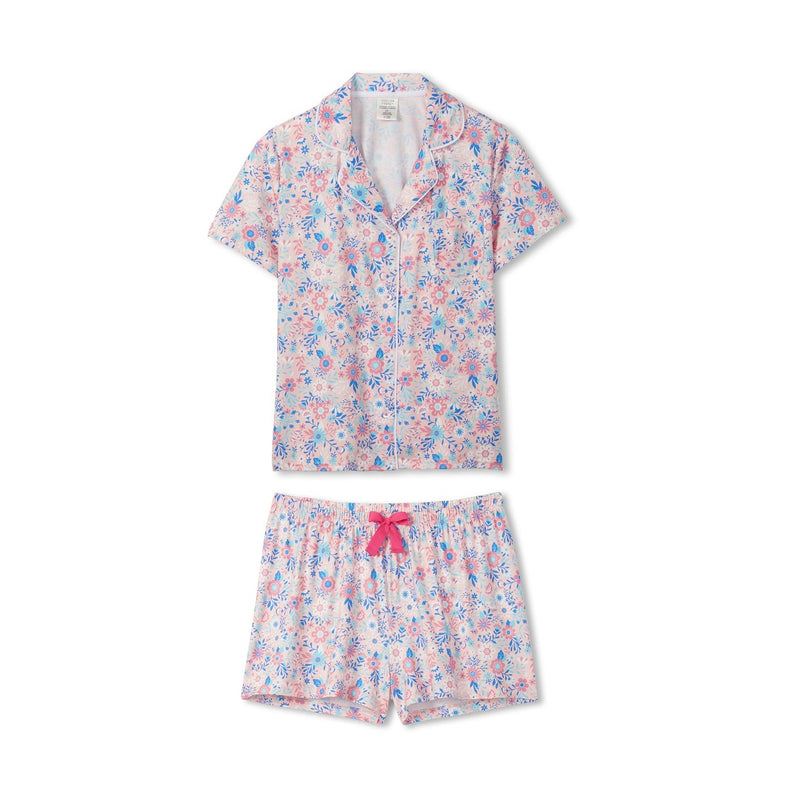 Little Blue House - Unisex Garden Floral Button Down Short Pj Set in a Bag