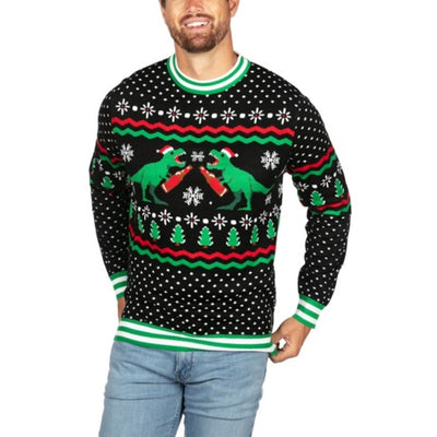 Tipsy Elves - Mens Dino Mate Ugly Christmas Sweater
