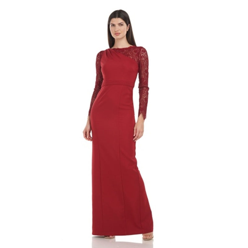 JS Collections - Womens Maria Scallop Column Gown