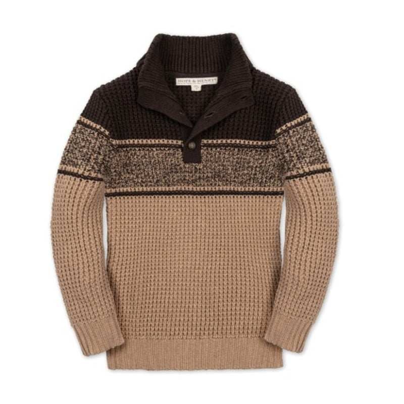 Hope & Henry - Boys Organic Mock Neck Waffle Sweater