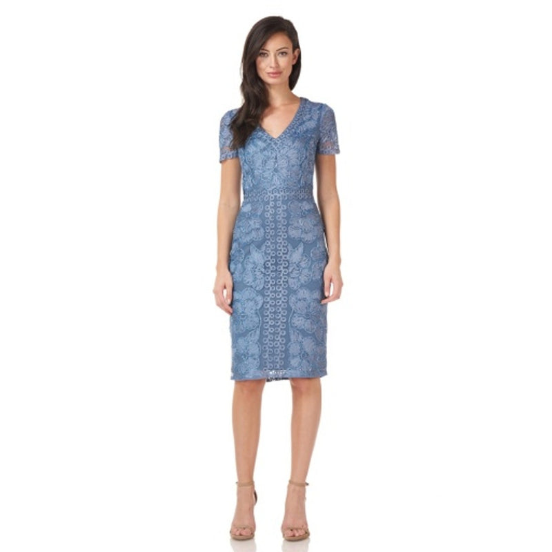 JS Collections - Womens V-Neck Soutache Cocktail Dress