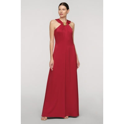 JS Collections - Womens Maci Satin Halter Gown