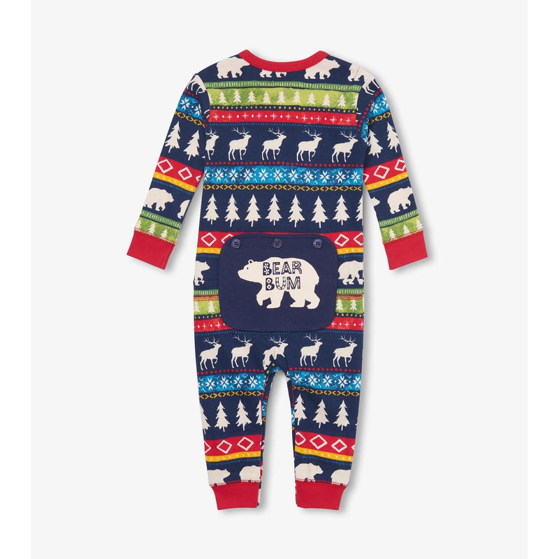 Little Blue House - Navy Fair Isle Baby Union Suit