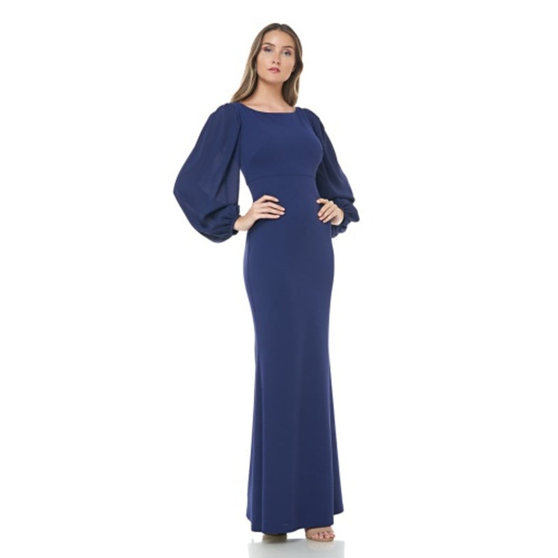 JS Collections - Womens Mermaid Crepe Gown