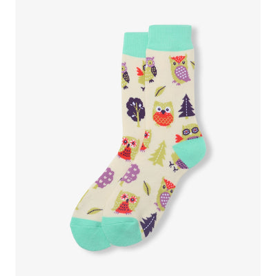 Little Blue House - Patterned Owls Womens Cozy Socks