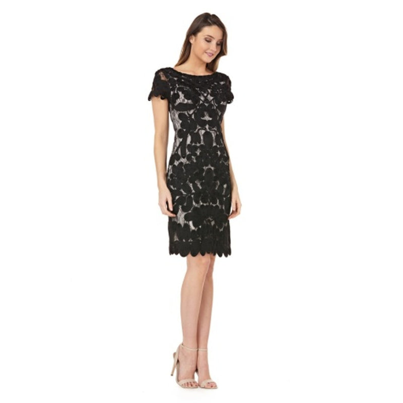 JS Collections - Womens Two-Tone Lace Cocktail Dress