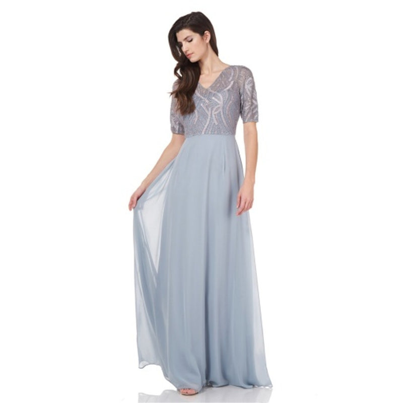 JS Collections - Womens Brigitte V-Neck Gown