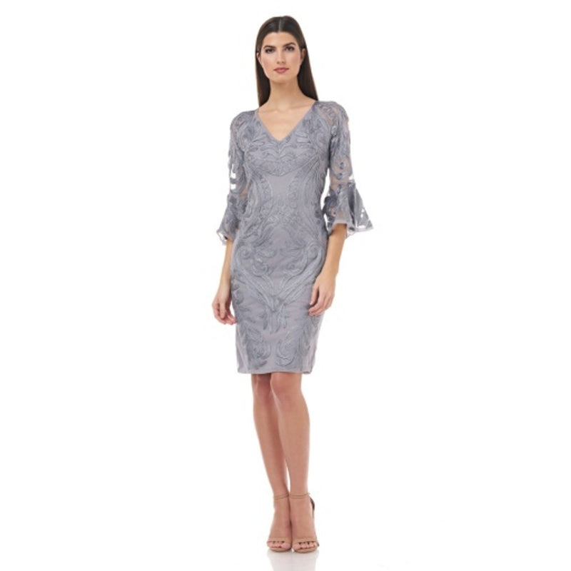 JS Collections - Womens Soutache Illusion Sleeve Dress