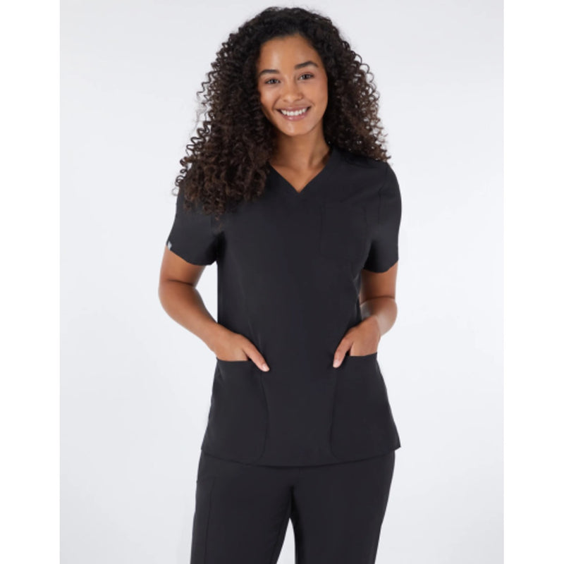 Hanes - Womens Comfort Fit Scrubs Women's Rib Back Scrub Top