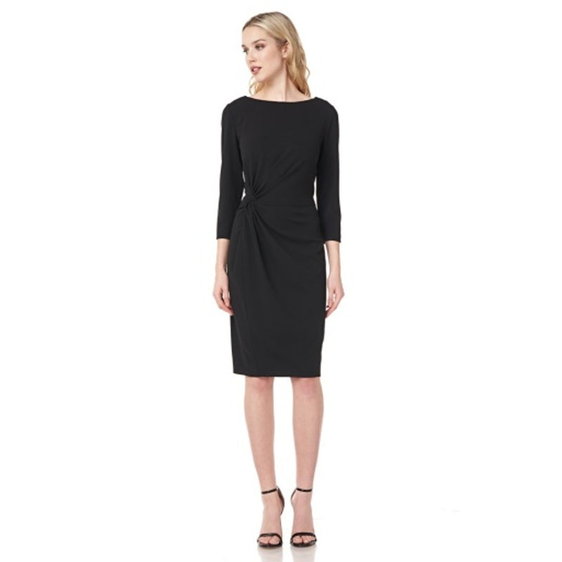 JS Collections - Womens 3/4 Sleeve Twist Crepe Dress