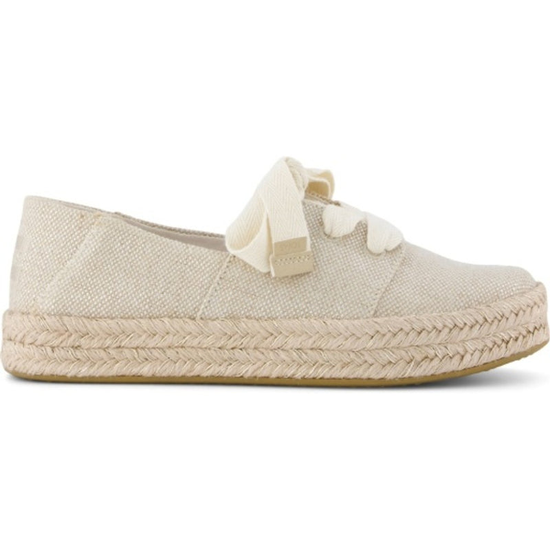 TOMS - Womens Carolina Lace Up - Champagne Glimmer Slub Canvas