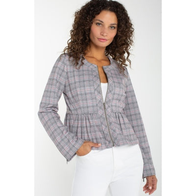 Liverpool Los Angeles - Womens Zip Front Peplum Jacket