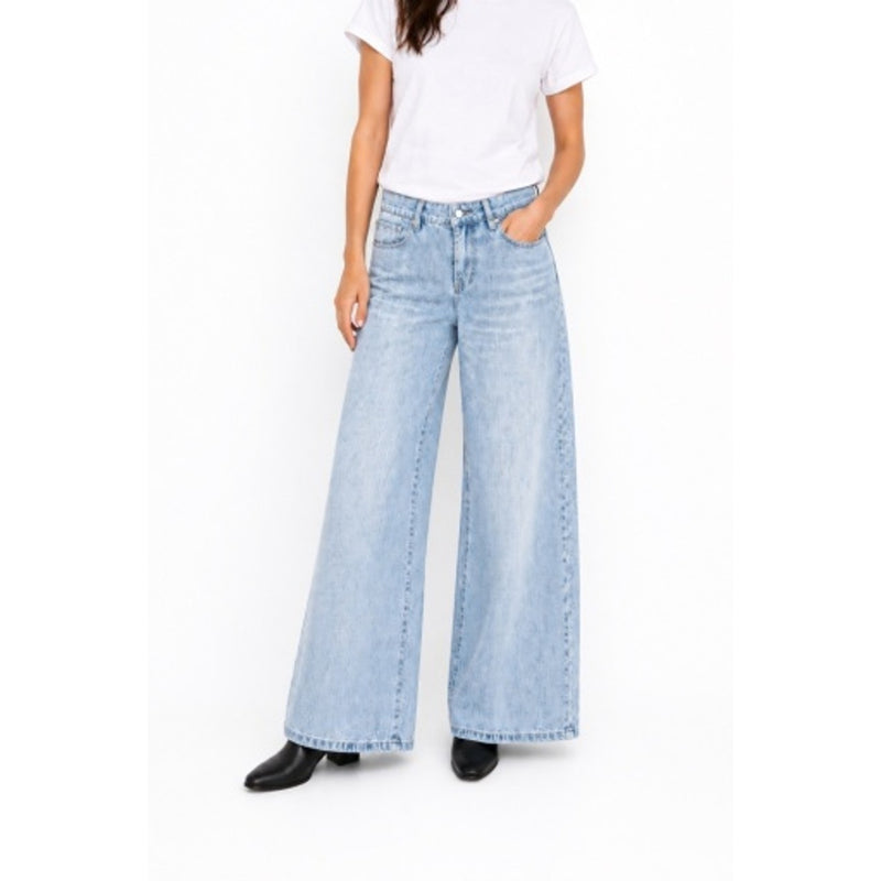 1822 Denim - Womens 30" Wide Leg Jeans with All Over Rhinestuds