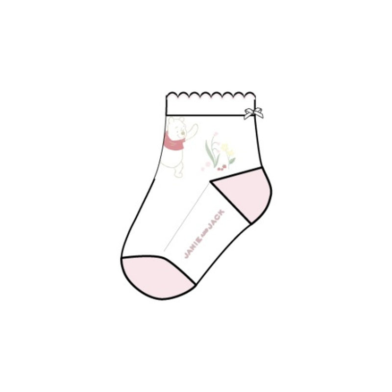 Janie and Jack - Baby G White Pooh Floral Icon Sock Sp Disney Pooh