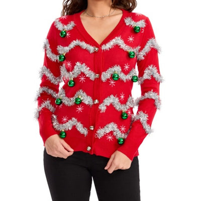 Tipsy Elves - Womens Tinsel Christmas Cardigan