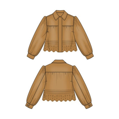 Liverpool Los Angeles - Womens Puff Sleeve Jacket with Laser Cut Hem