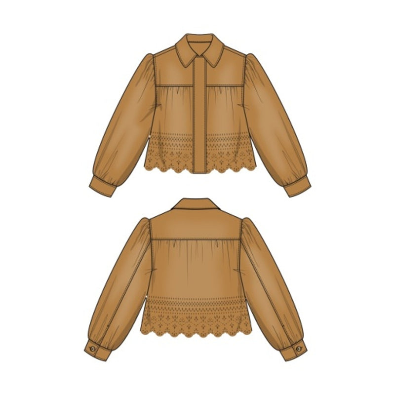 Liverpool Los Angeles - Womens Puff Sleeve Jacket with Laser Cut Hem