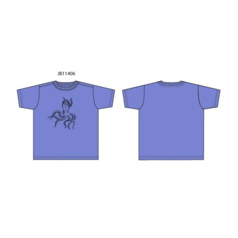 Janie and Jack - Boys K Short Sleeve Blue Octopus Emb Graphic Tee Sp2