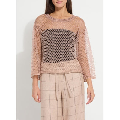 Lysse - Womens Lettie Slouchy Metallic Net Mesh Knit