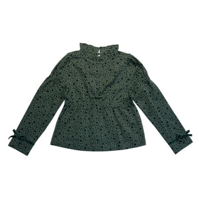 Hope & Henry - Girls Organic Ruffle Neck Knit Top