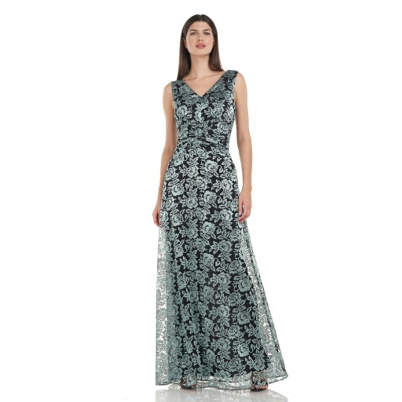 JS Collections - Womens Brooke V-Neck a-Line Gown