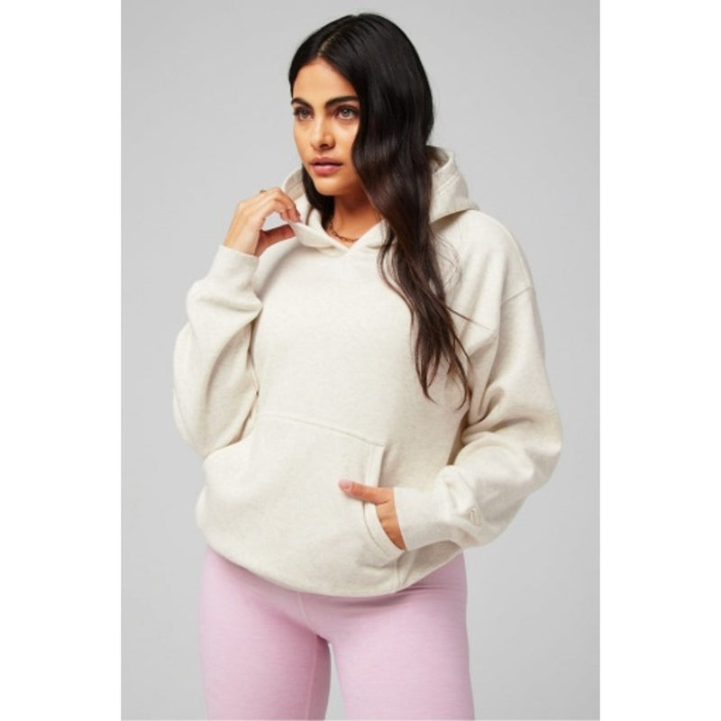 Fabletics - Womens Cozy Fleece Hoodie - Bone Heather
