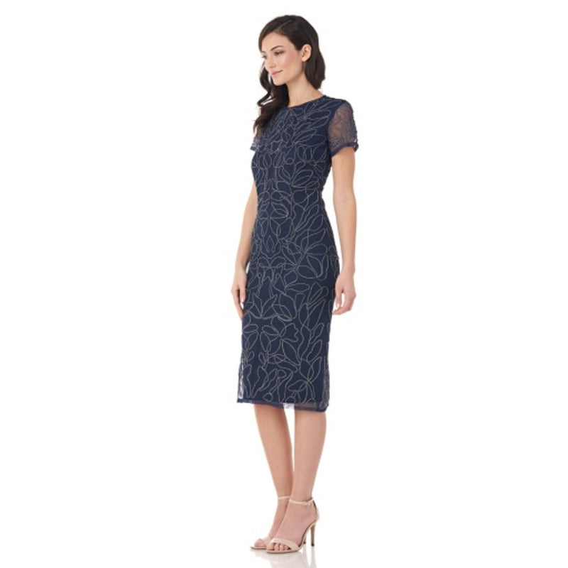 JS Collections - Womens Metallic Soutache Cocktail