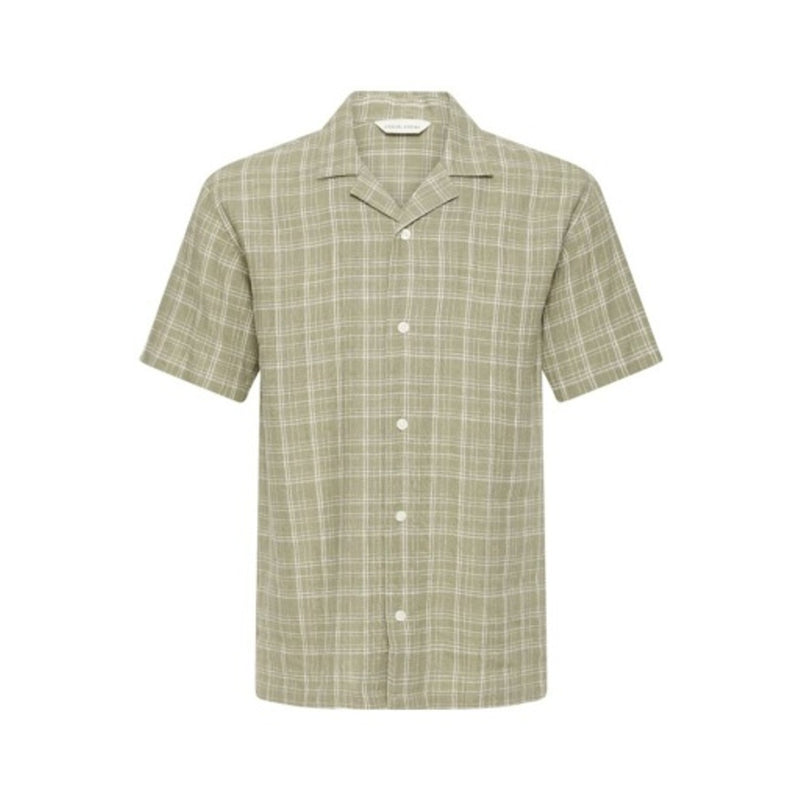 DK Company - Mens Cfreine Short Sleeve Checked Linen Shirt