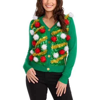 Tipsy Elves - Womens Pom Party Cardigan