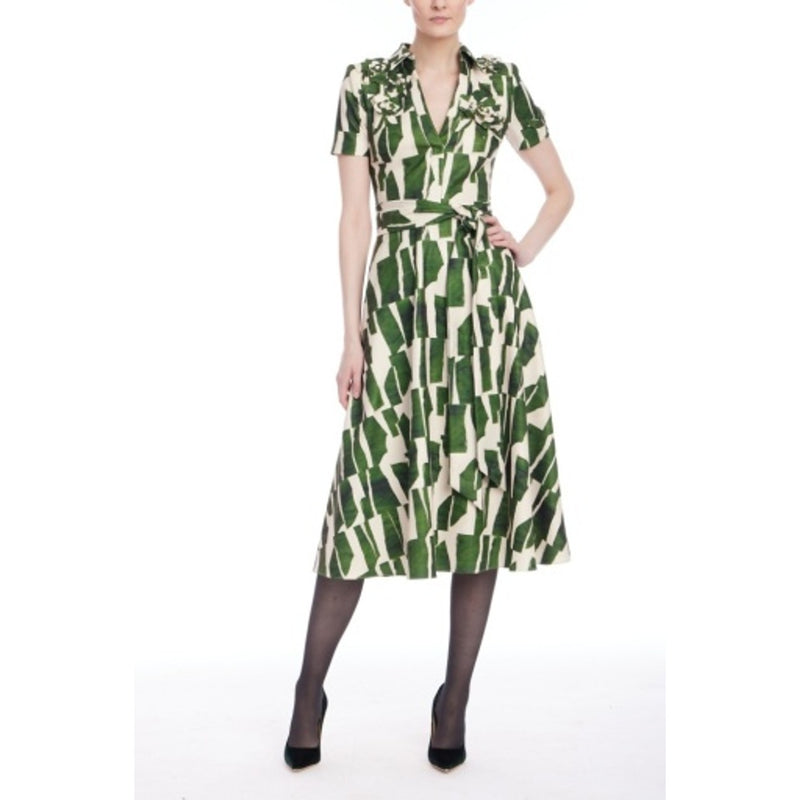 Badgley Mischka - Womens Short Sleeve Collar Full Skirt