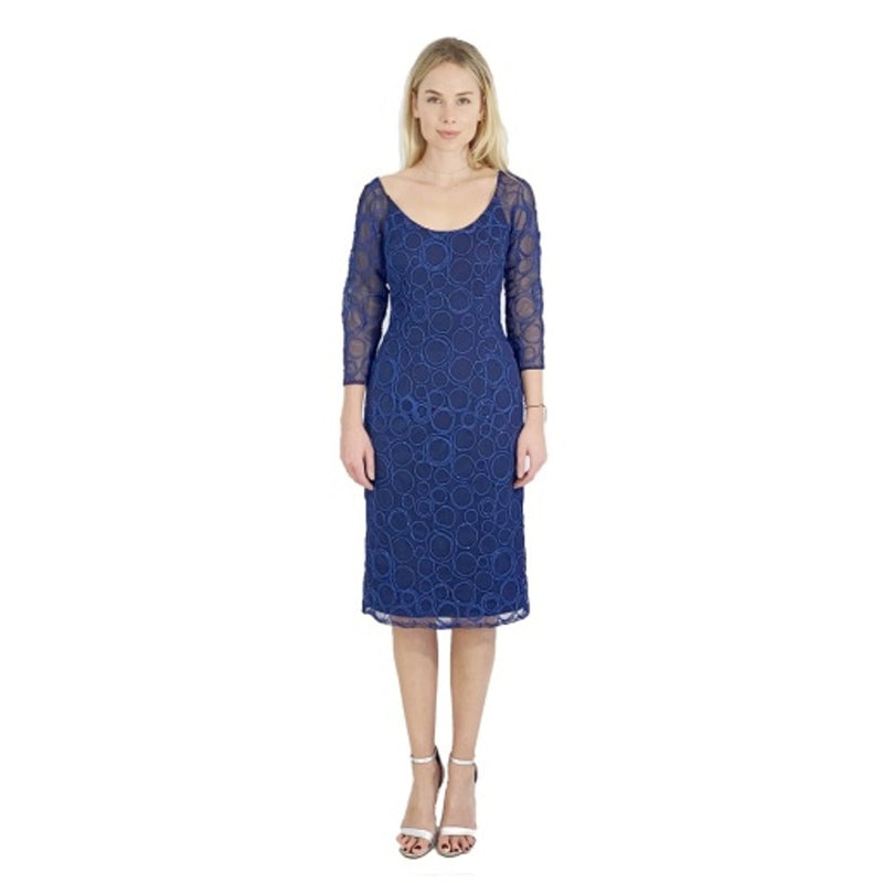 JS Collections - Womens Circle Embroidered Cocktail