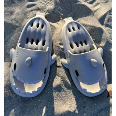 Oooh Yeah - Unisex Awww Shark Gray- Silly Slides- Unisex