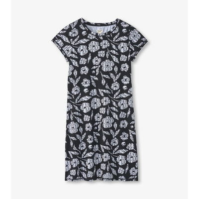 Little Blue House - Unisex Tee Shirt Dress Textured Fresh Flowers