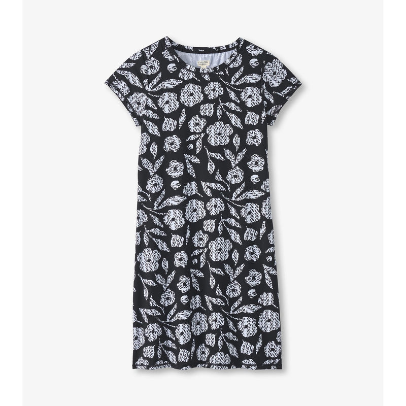 Little Blue House - Unisex Tee Shirt Dress Textured Fresh Flowers