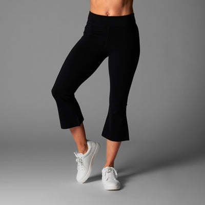 Thirty Three Threads - Unisex High Waisted Crop Flare Tight Ebony