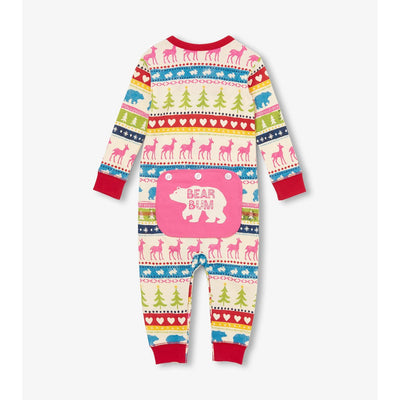 Little Blue House - Cream Fair Isle Baby Union Suit